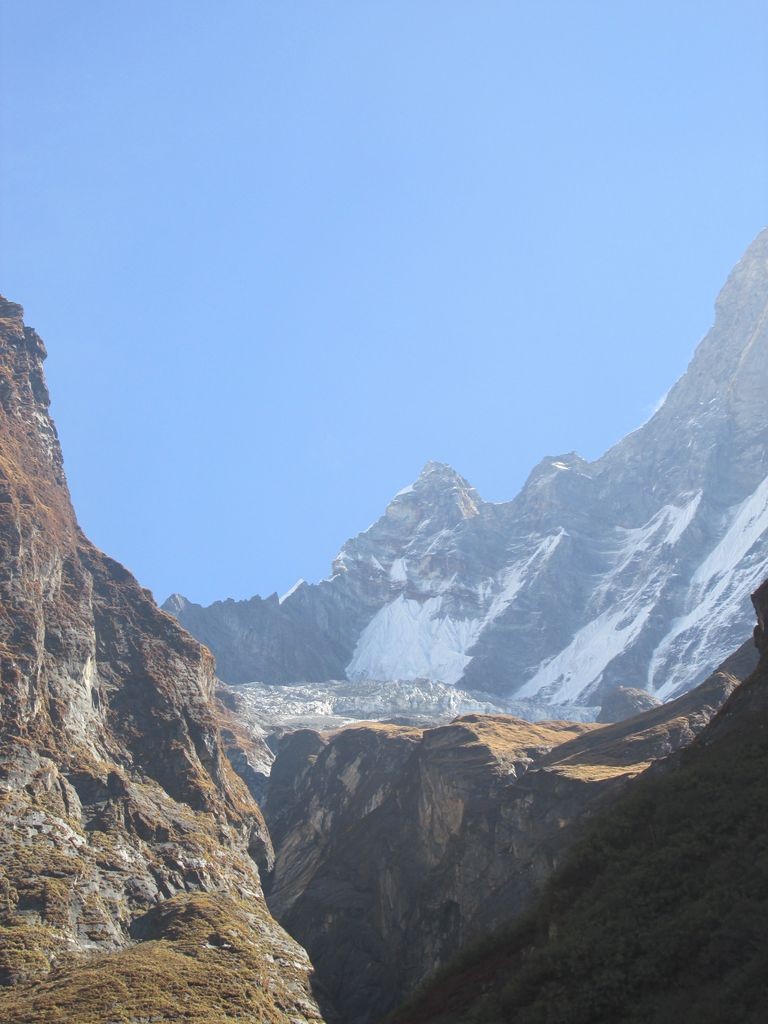 Le glacier au pied du Machhapuchhere