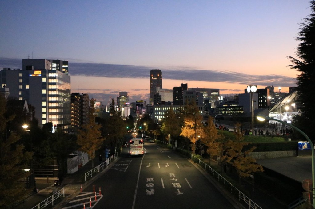Coucher de soleil sur la ville