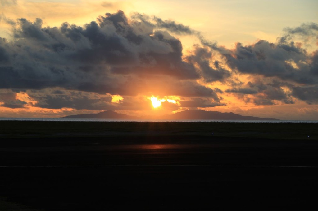 Coucher de soleil sur la piste 