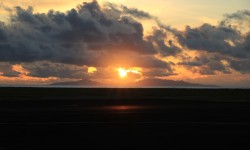 Coucher de soleil sur la piste